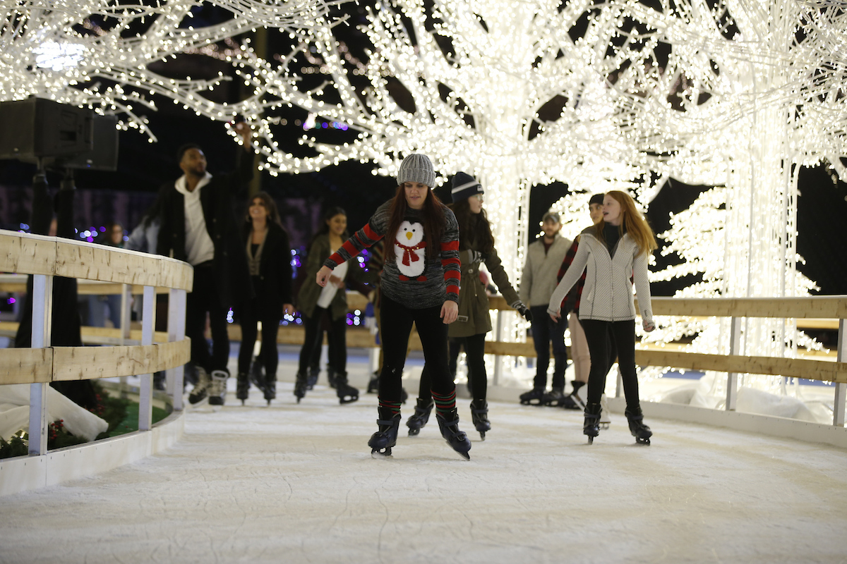 ​​​​T-Mobile Park holiday lights ice skating